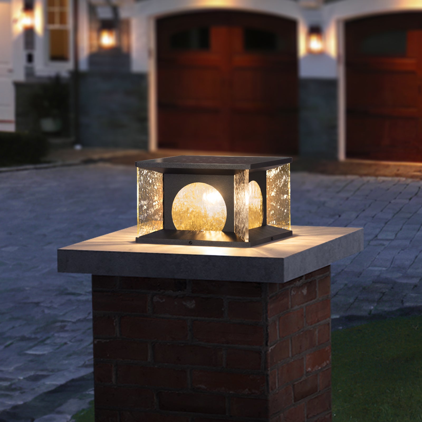 RIRZ LUCENT | Modern Solar Glass Post Light