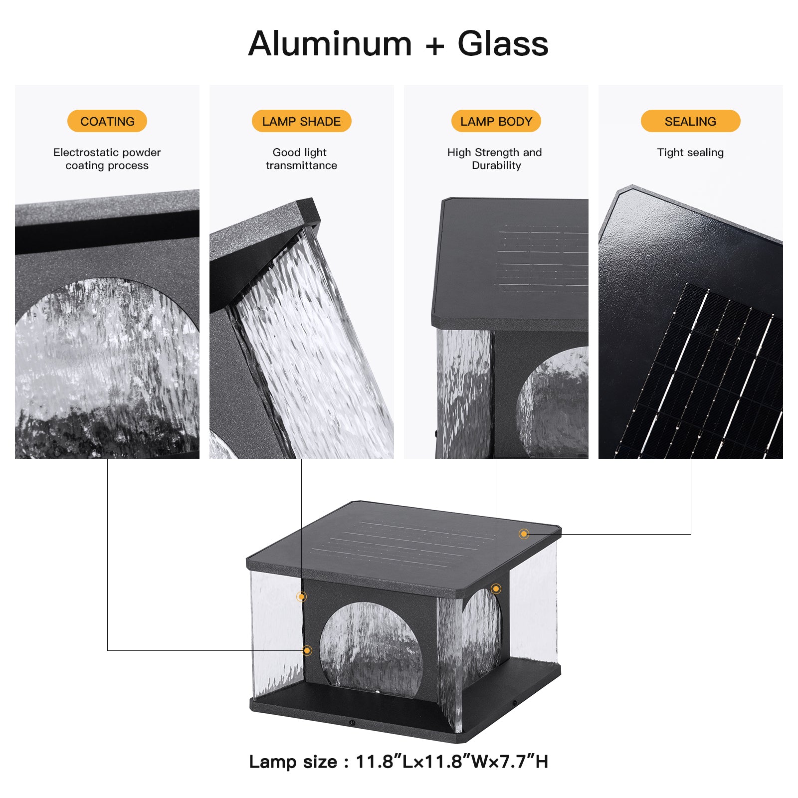 RIRZ LUCENT | Modern Solar Glass Post Light