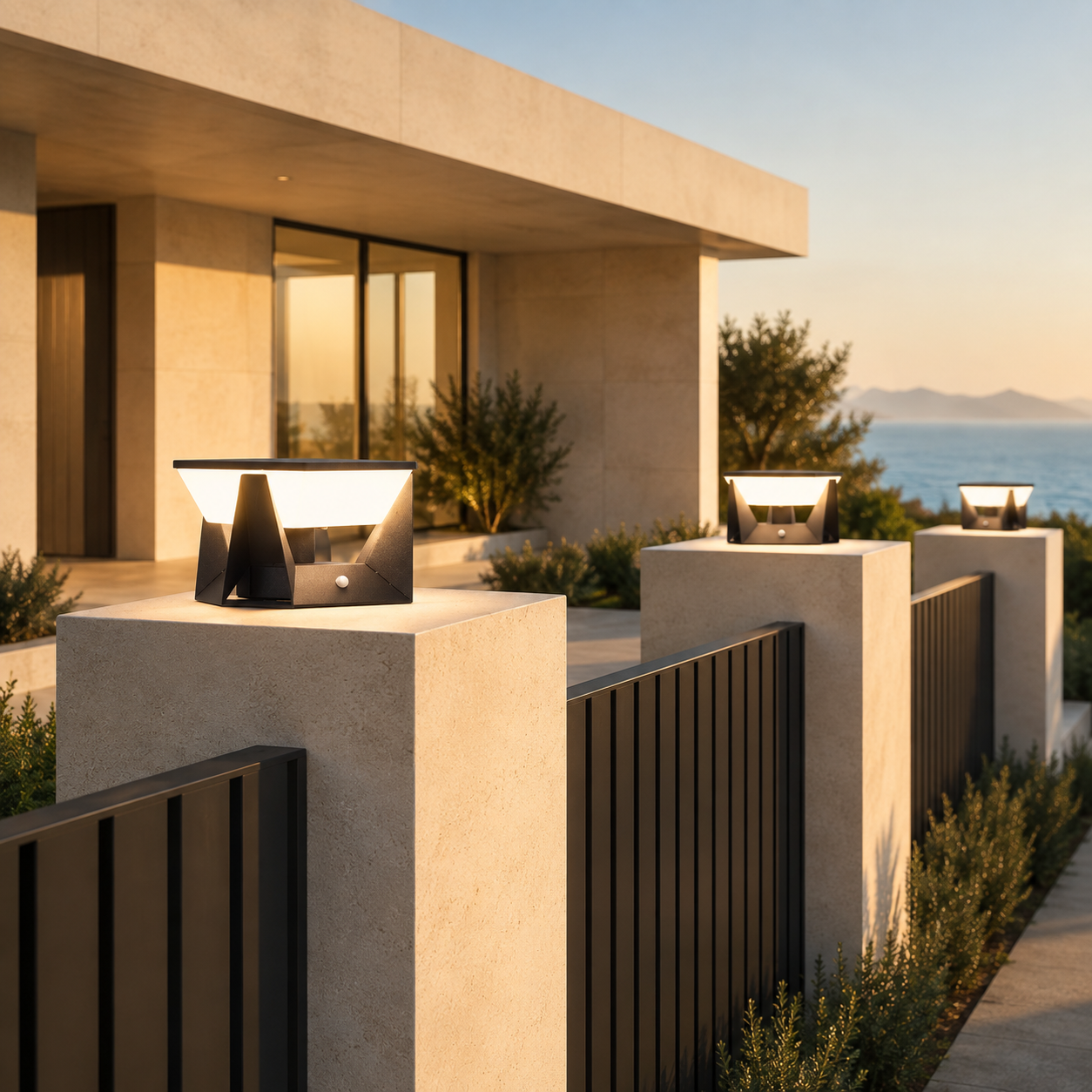 RIRZ ECLIPSE | Modern Solar Outdoor Post Light