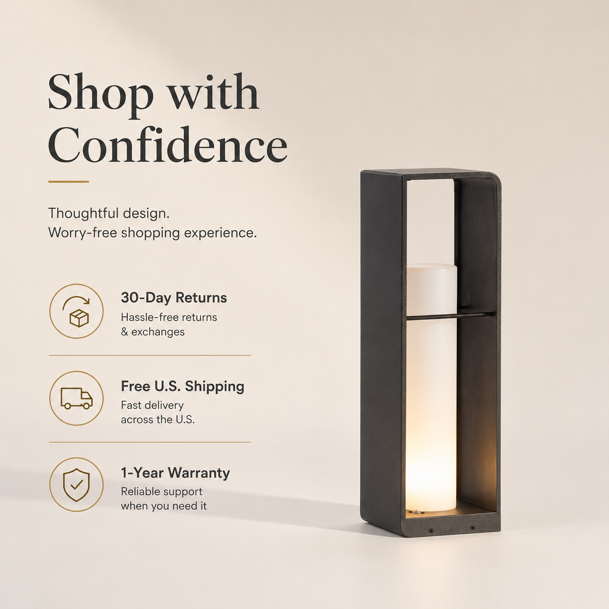 RIRZ AXIS | Modern Solar Outdoor Floor Lamp