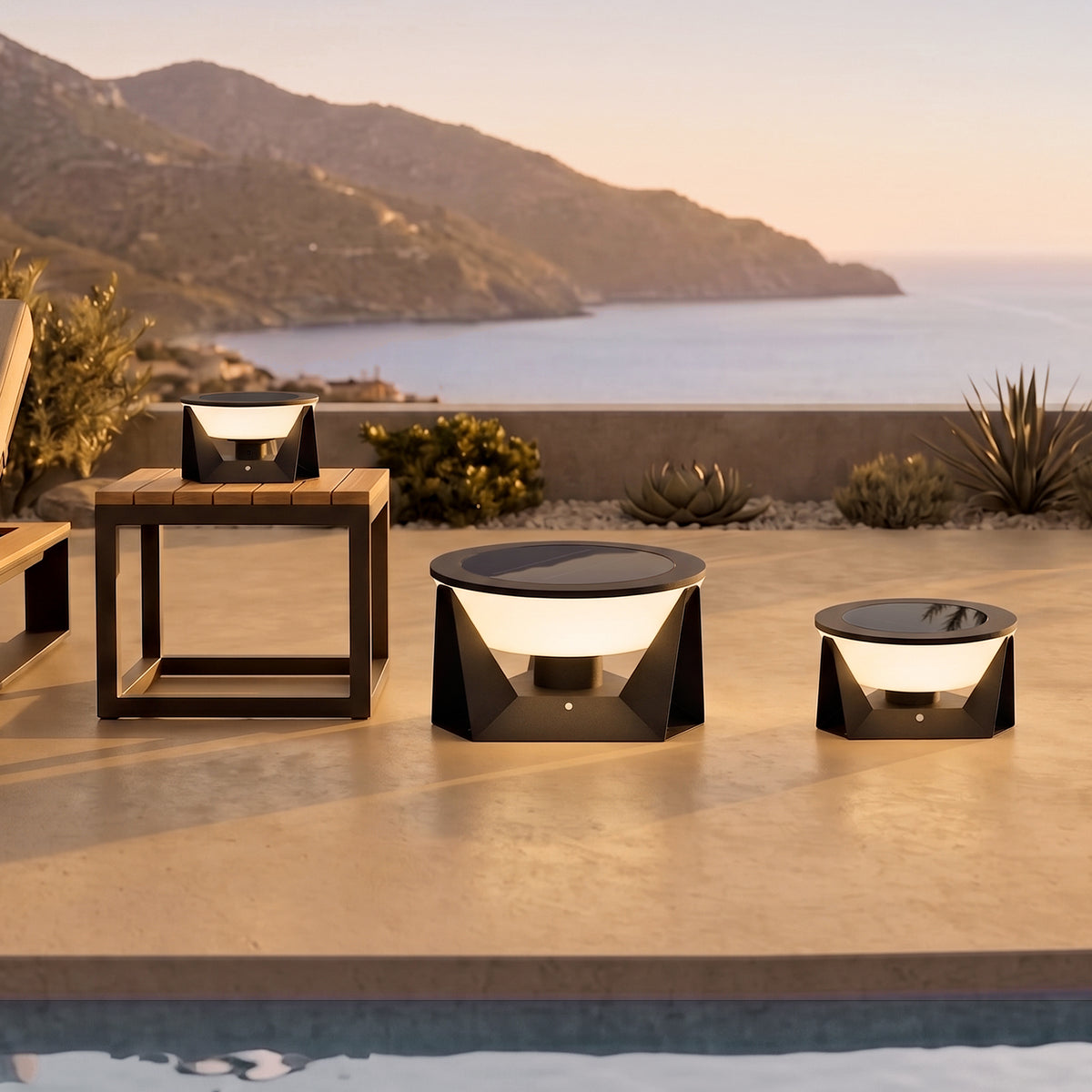 RIRZ COVE | Modern Solar Outdoor Floor Lamp