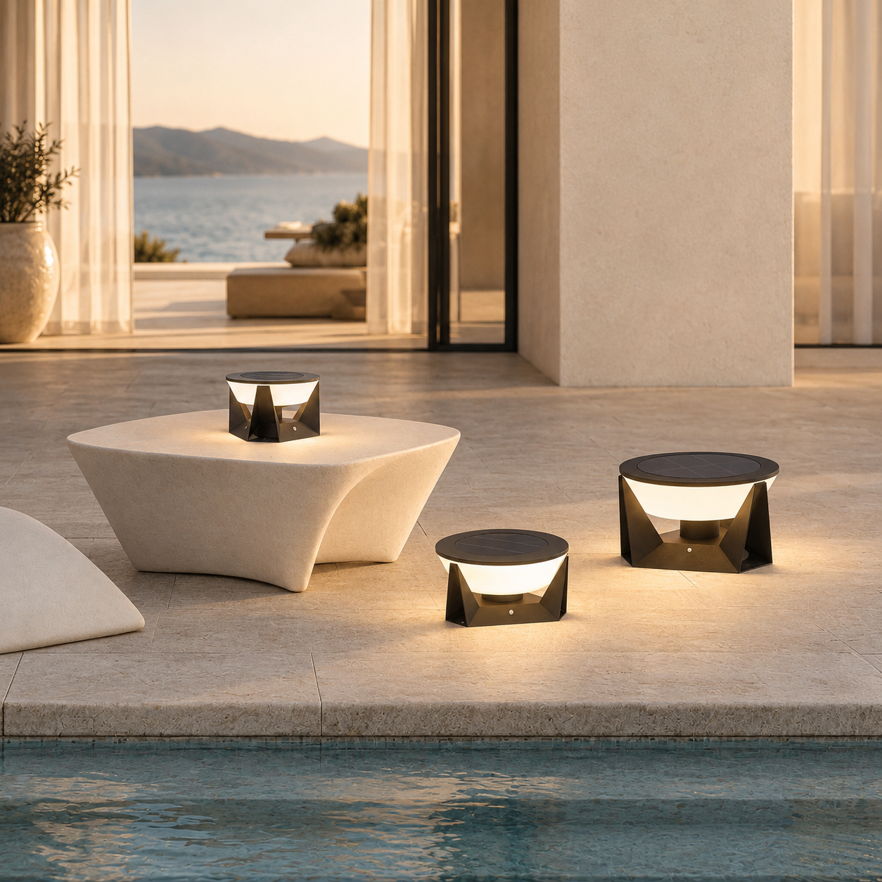 RIRZ COVE | Modern Solar Outdoor Floor Lamp