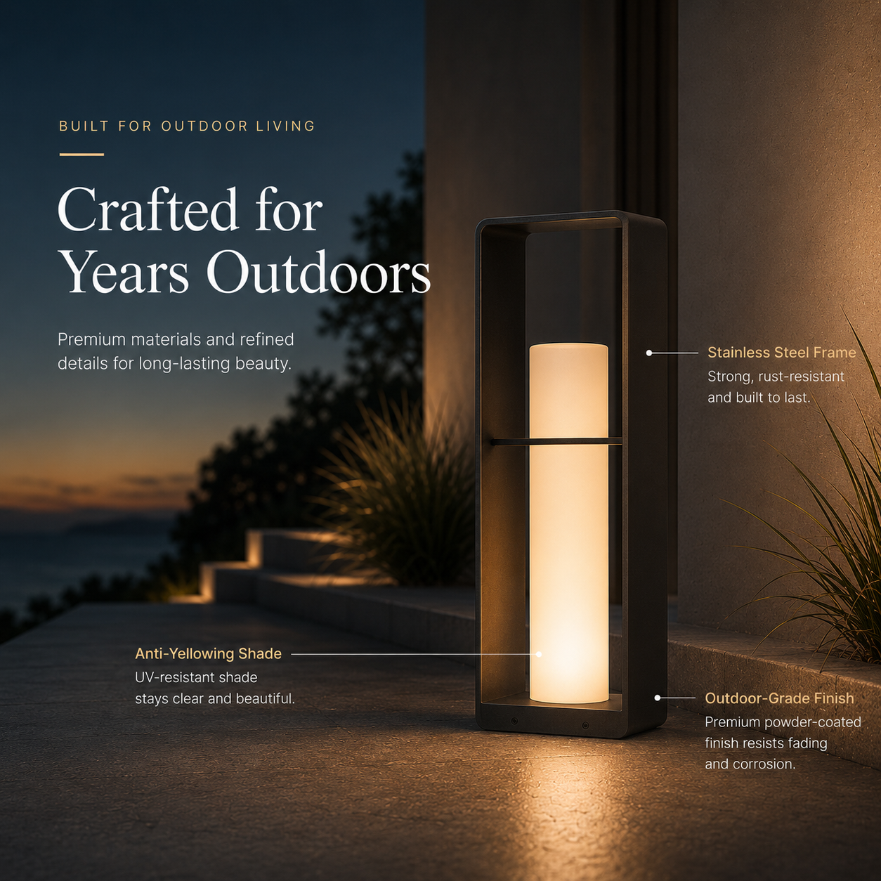 RIRZ AXIS | Modern Solar Outdoor Floor Lamp