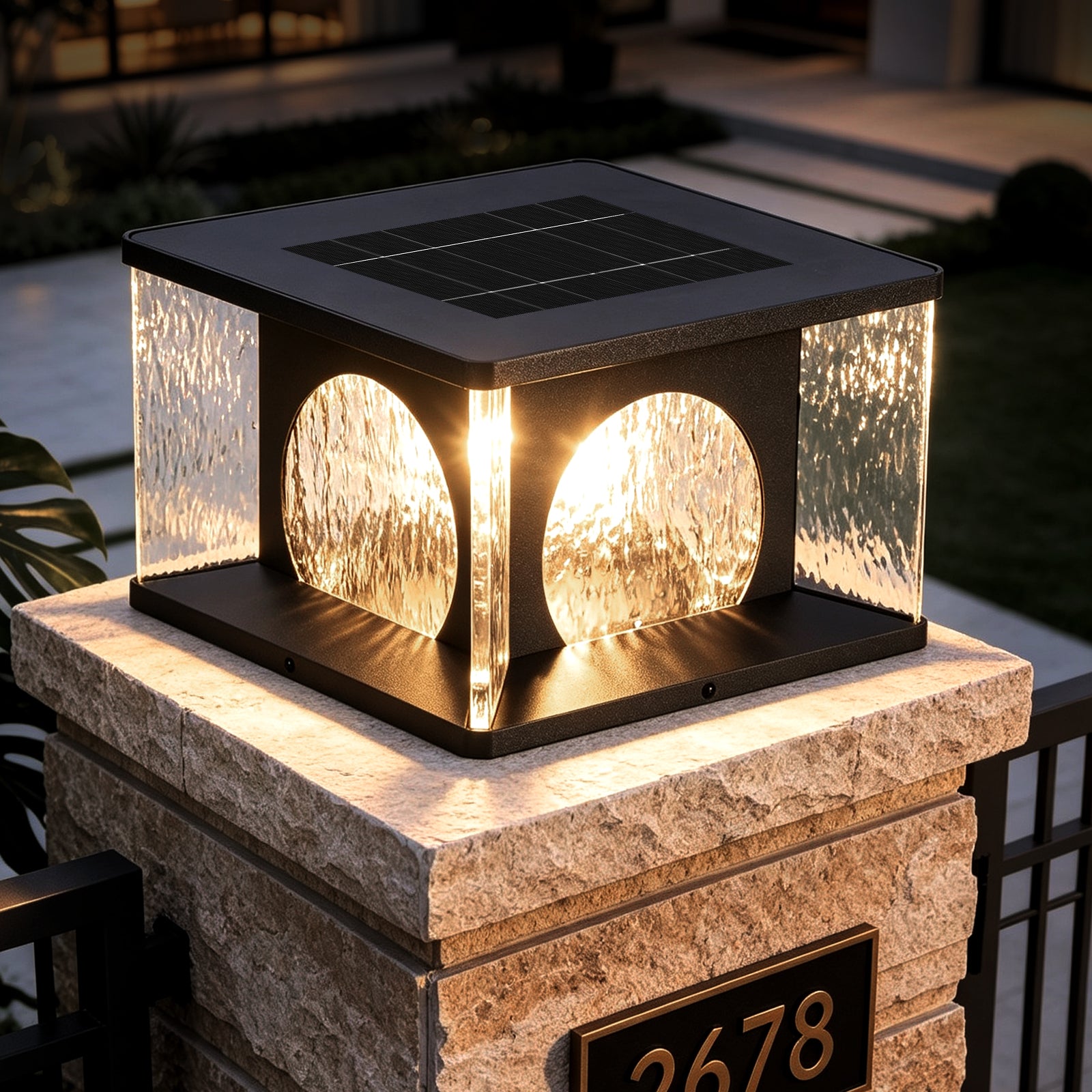 RIRZ LUCENT | Modern Solar Glass Post Light