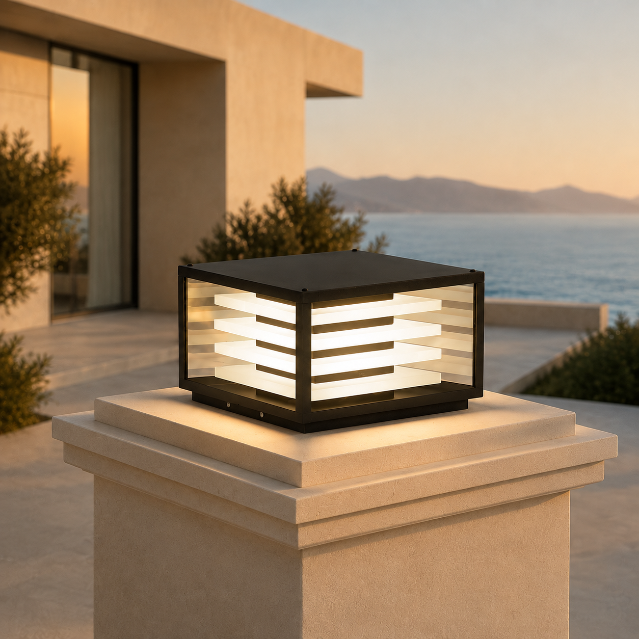 RIRZ STRATA | Modern Solar Outdoor Post Light