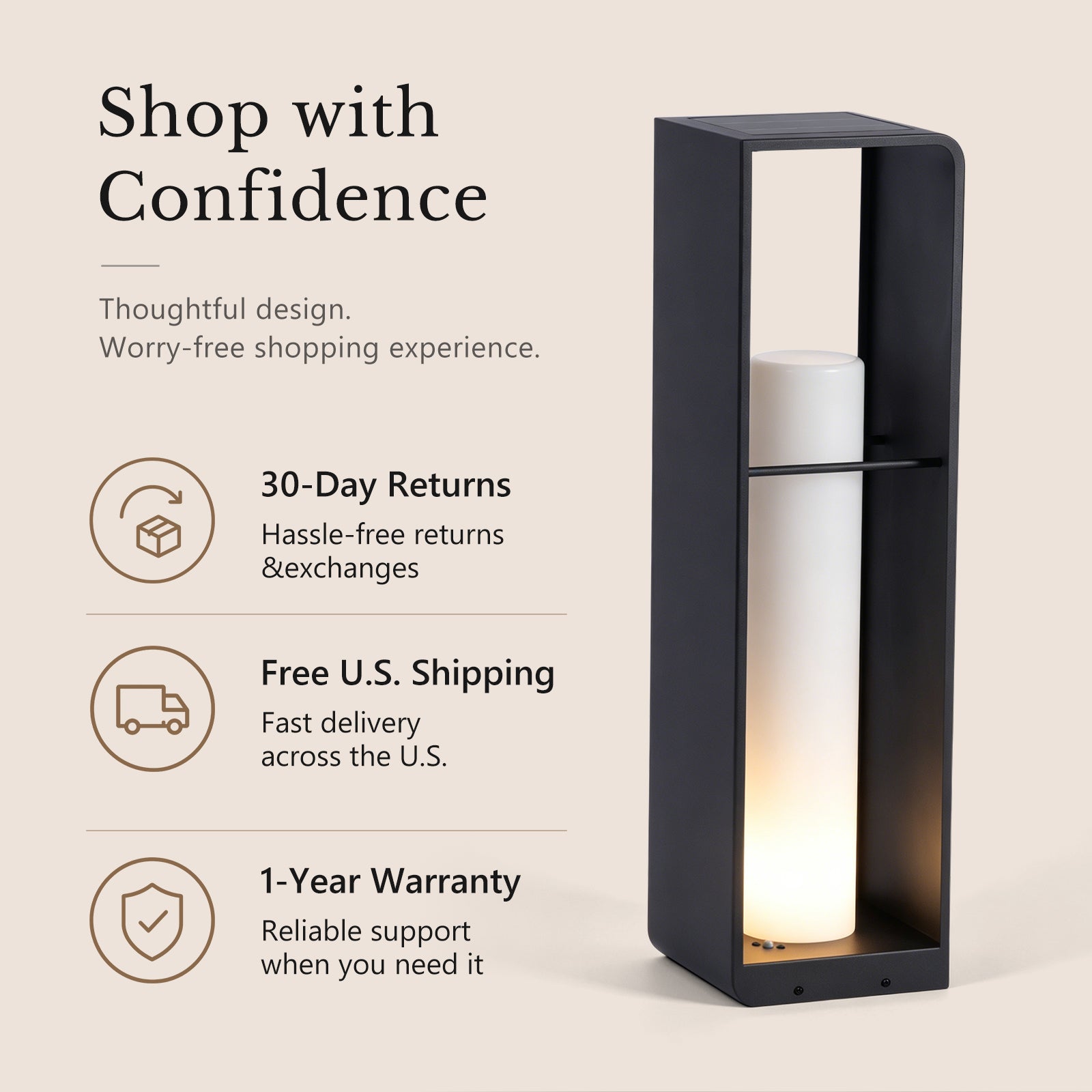 RIRZ AXIS | Modern Solar Outdoor Floor Lamp