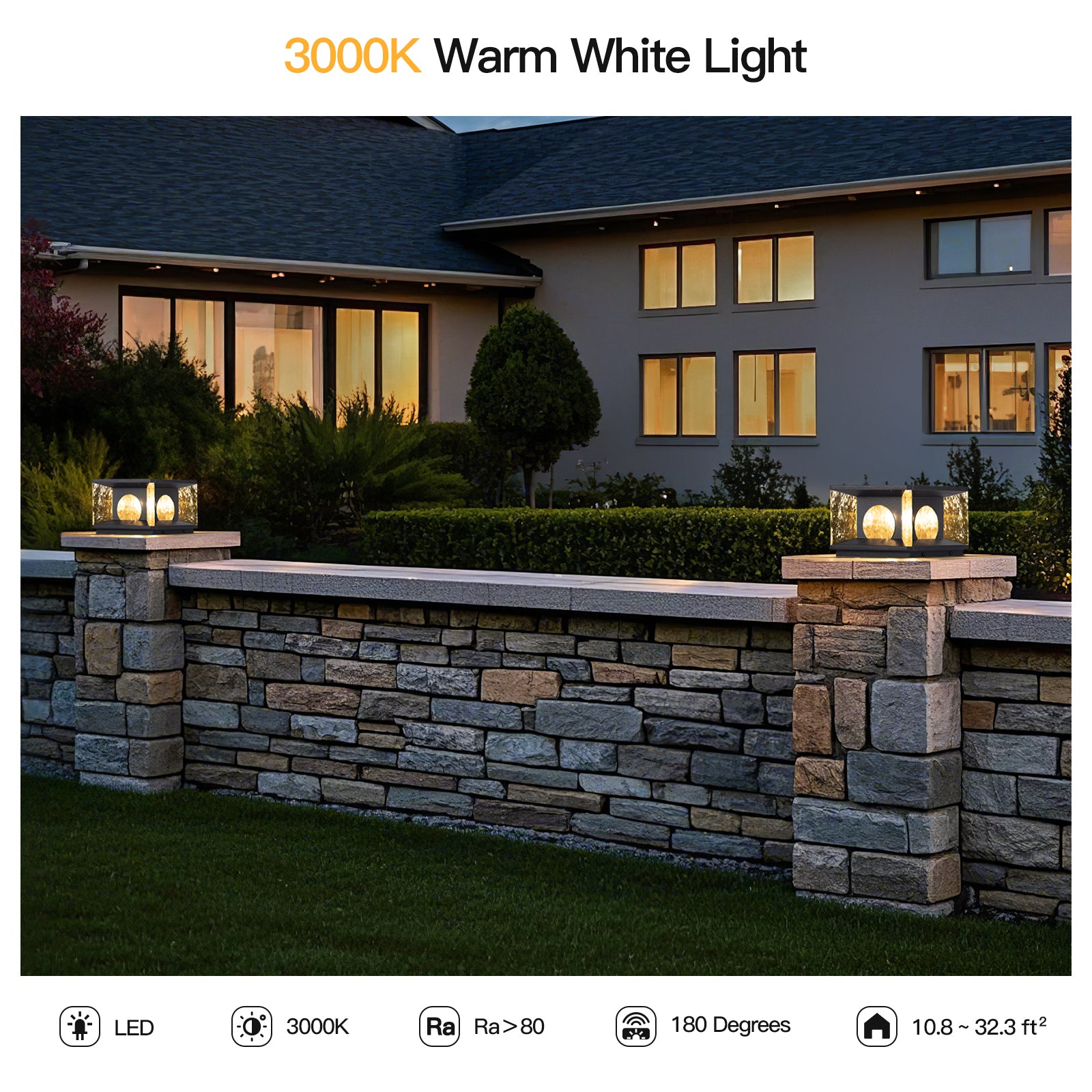 RIRZ LUCENT | Modern Solar Glass Post Light