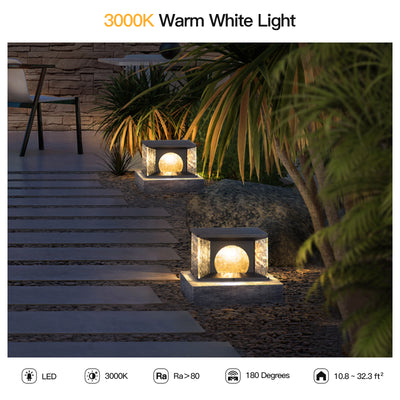 RIRZ LUCENT | Modern Solar Glass Post Light