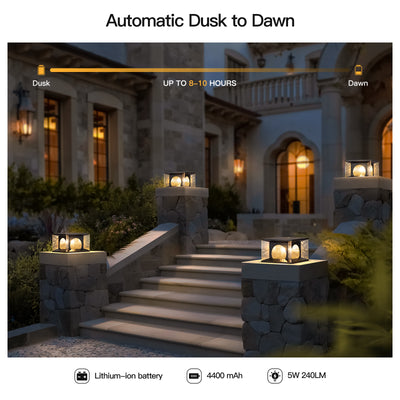 RIRZ LUCENT | Modern Solar Glass Post Light