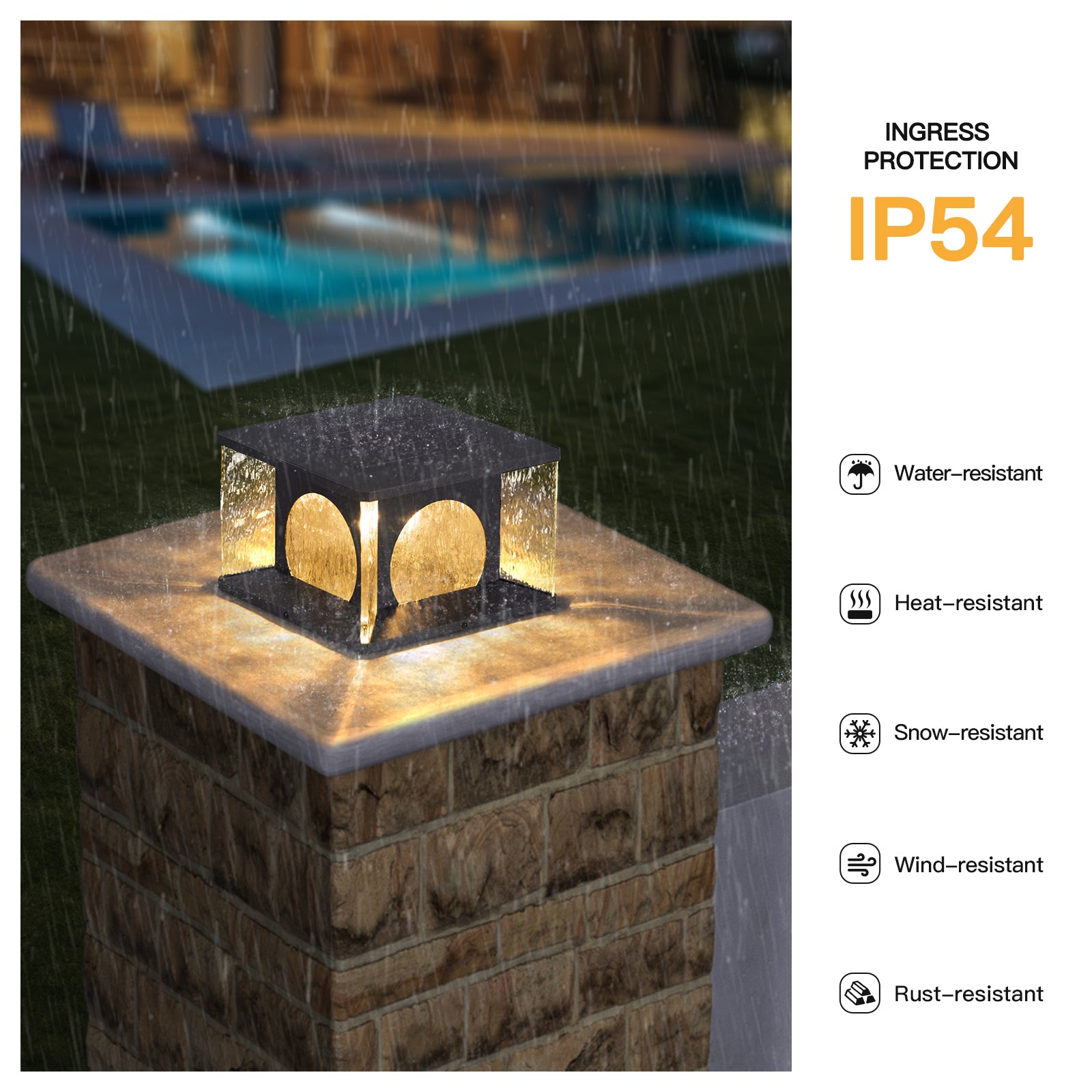 RIRZ LUCENT | Modern Solar Glass Post Light