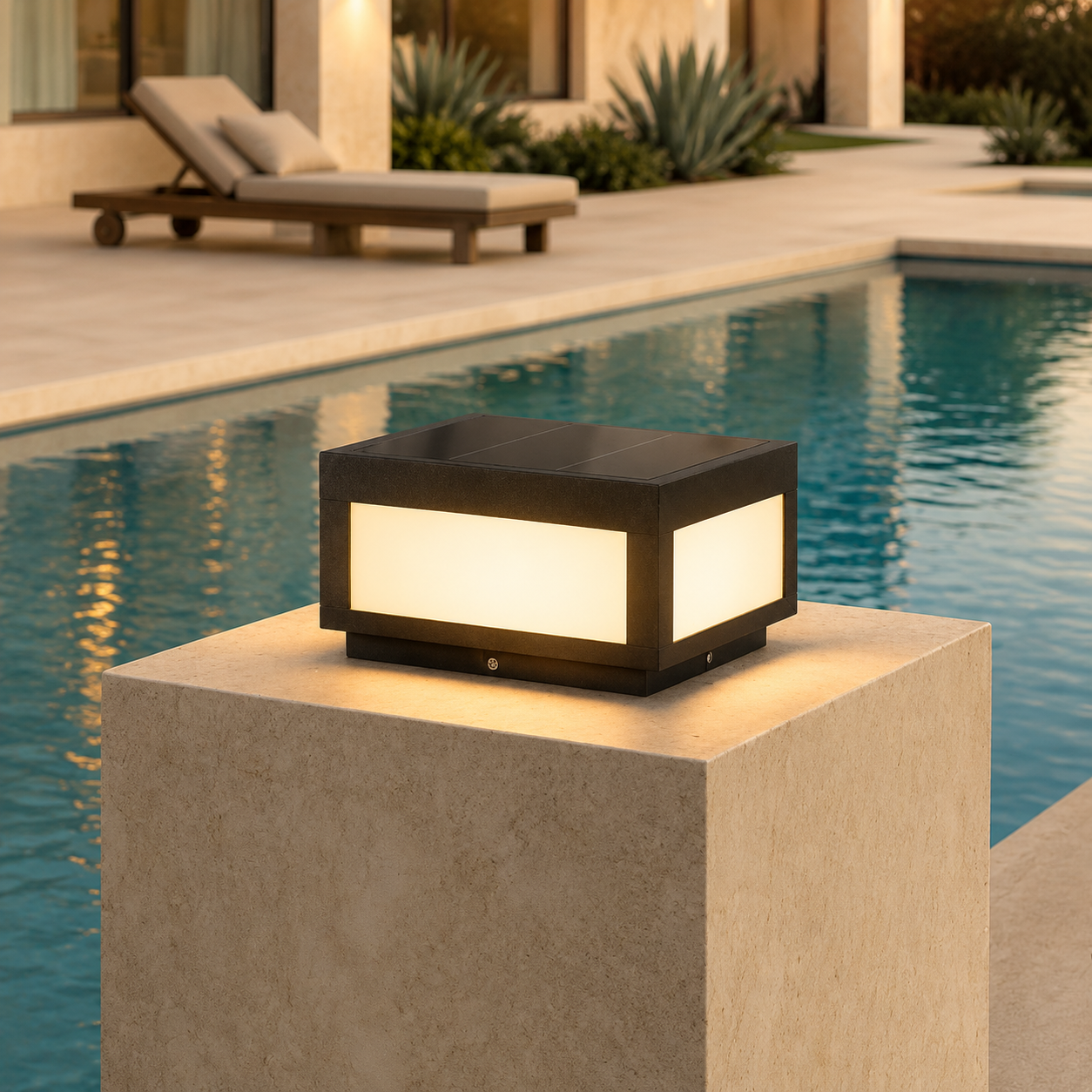 RIRZ CUBE | Modern Solar Outdoor Post Light