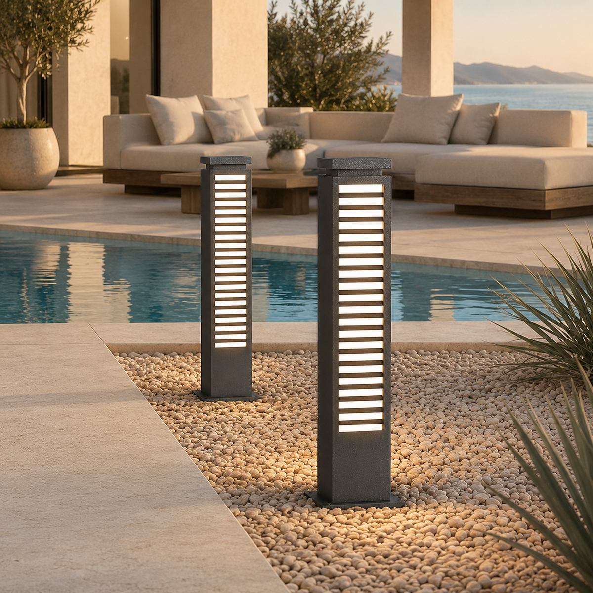 RIRZ BEACON | 27.6" Modern Wired Outdoor Bollard Light
