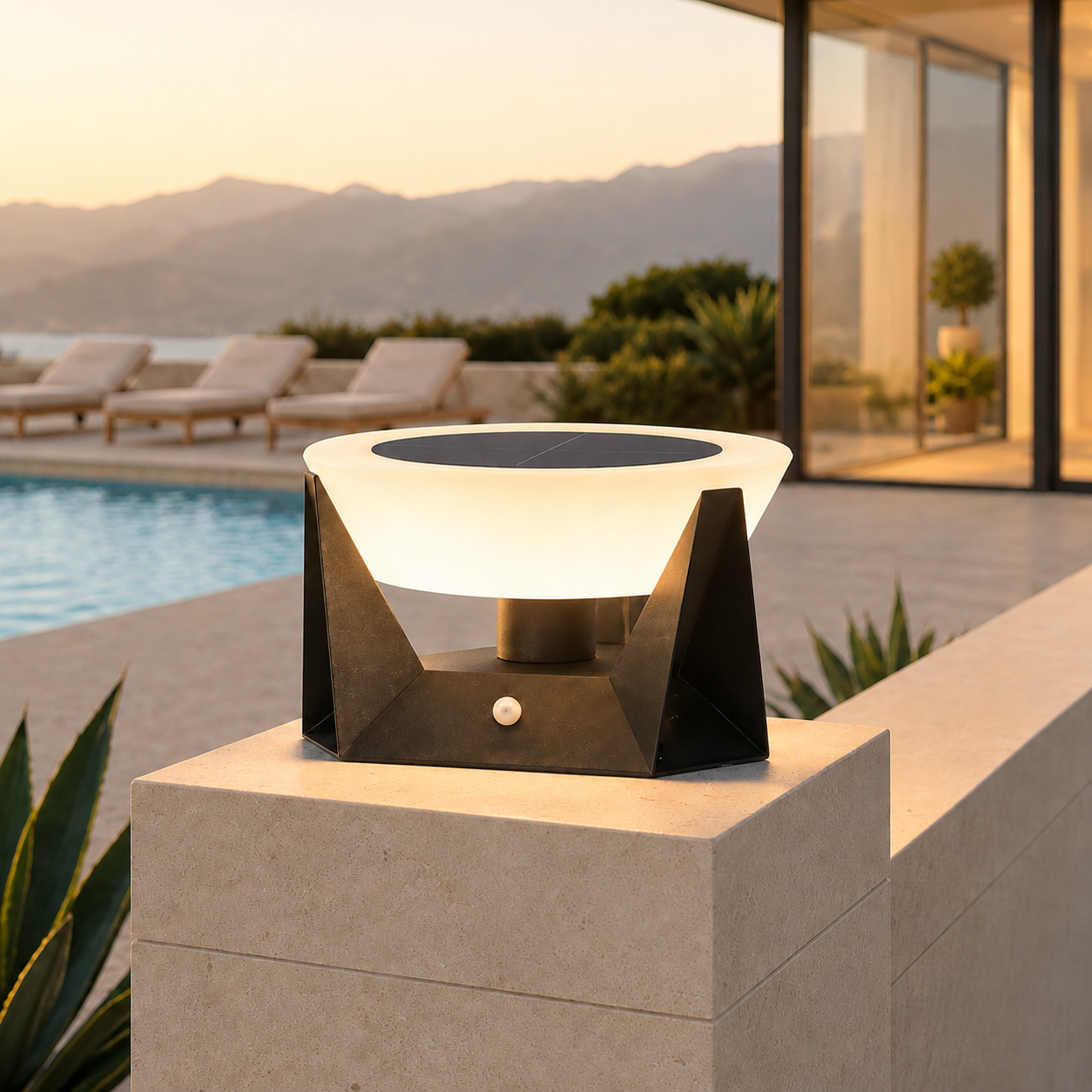 RIRZ HALO | Modern Solar Outdoor Post Light