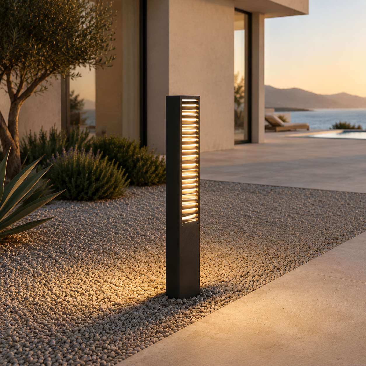 RIRZ BEACON | 27.6" Modern Wired Outdoor Bollard Light
