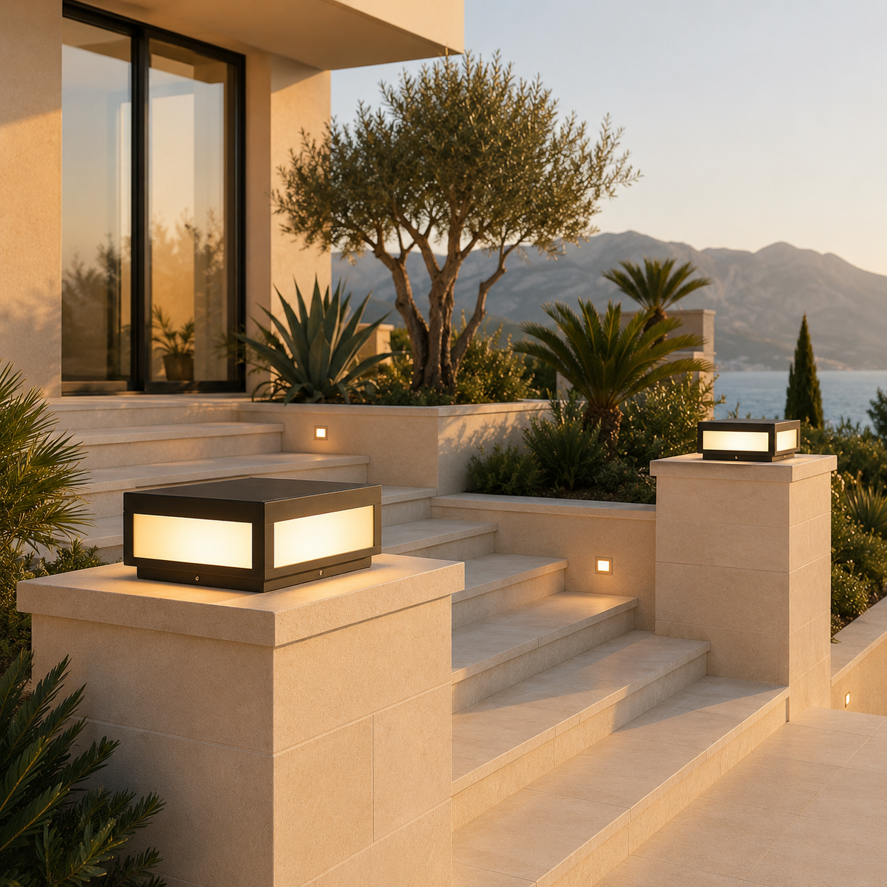 RIRZ CUBE | Modern Solar Outdoor Post Light