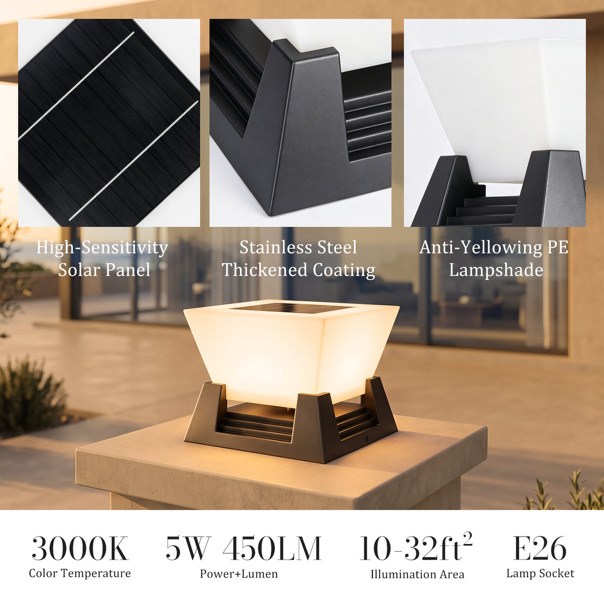 RIRZ NOVA | Modern Solar Post Light