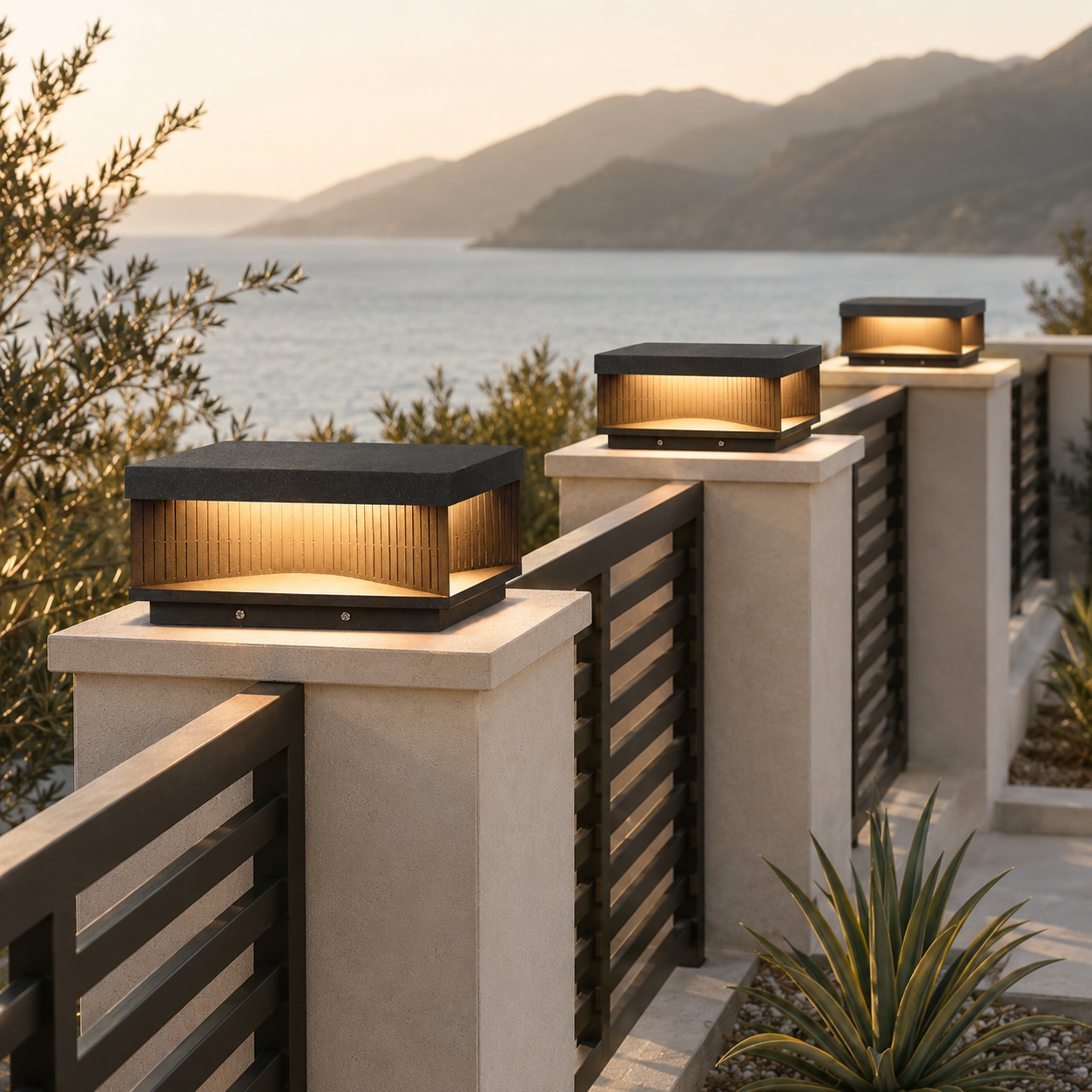 RIRZ RIBBED | Modern Wired Outdoor Post Light