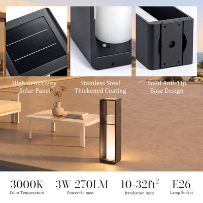 RIRZ AXIS | Modern Solar Outdoor Floor Lamp