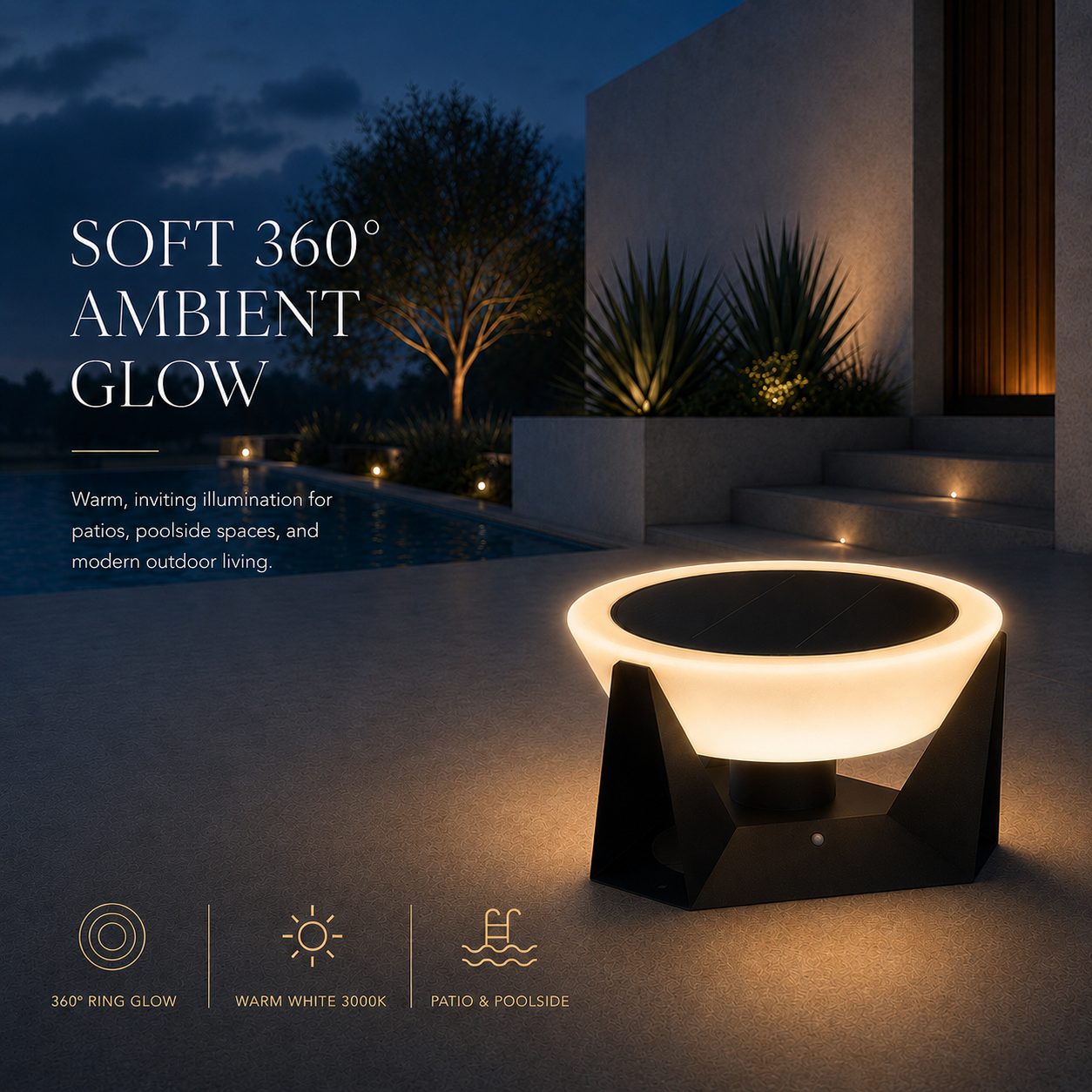 RIRZ HALO | Modern Solar Outdoor Lamp