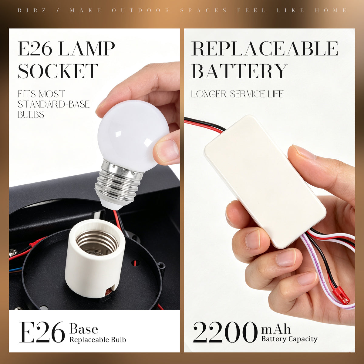 RIRZ AXIS | Modern Solar Outdoor Floor Lamp