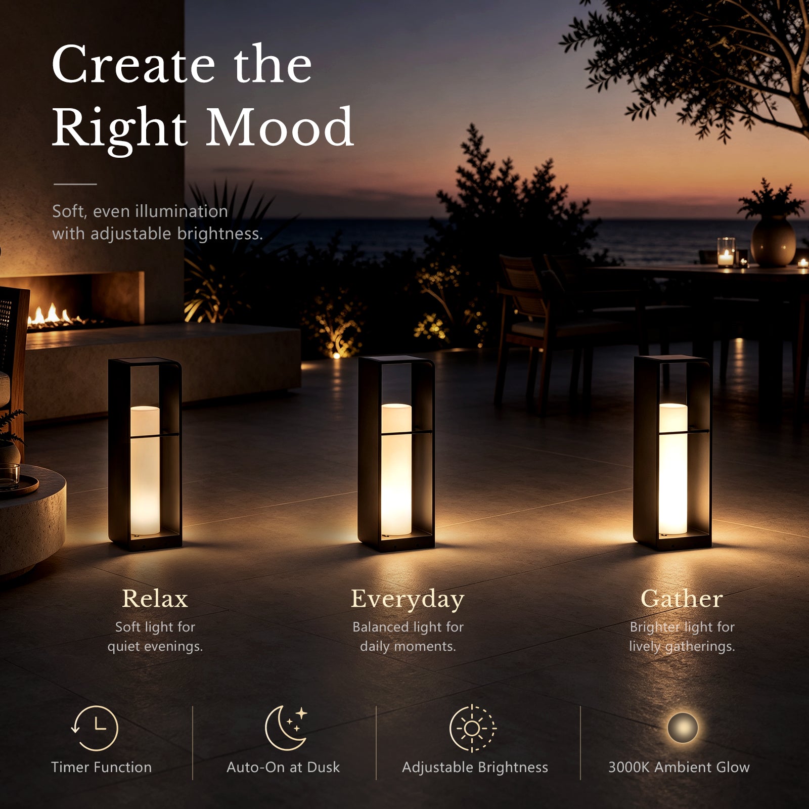 RIRZ AXIS | Modern Solar Outdoor Floor Lamp