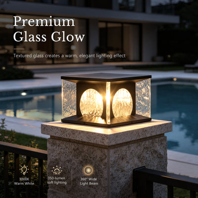 RIRZ LUCENT | Modern Solar Glass Post Light