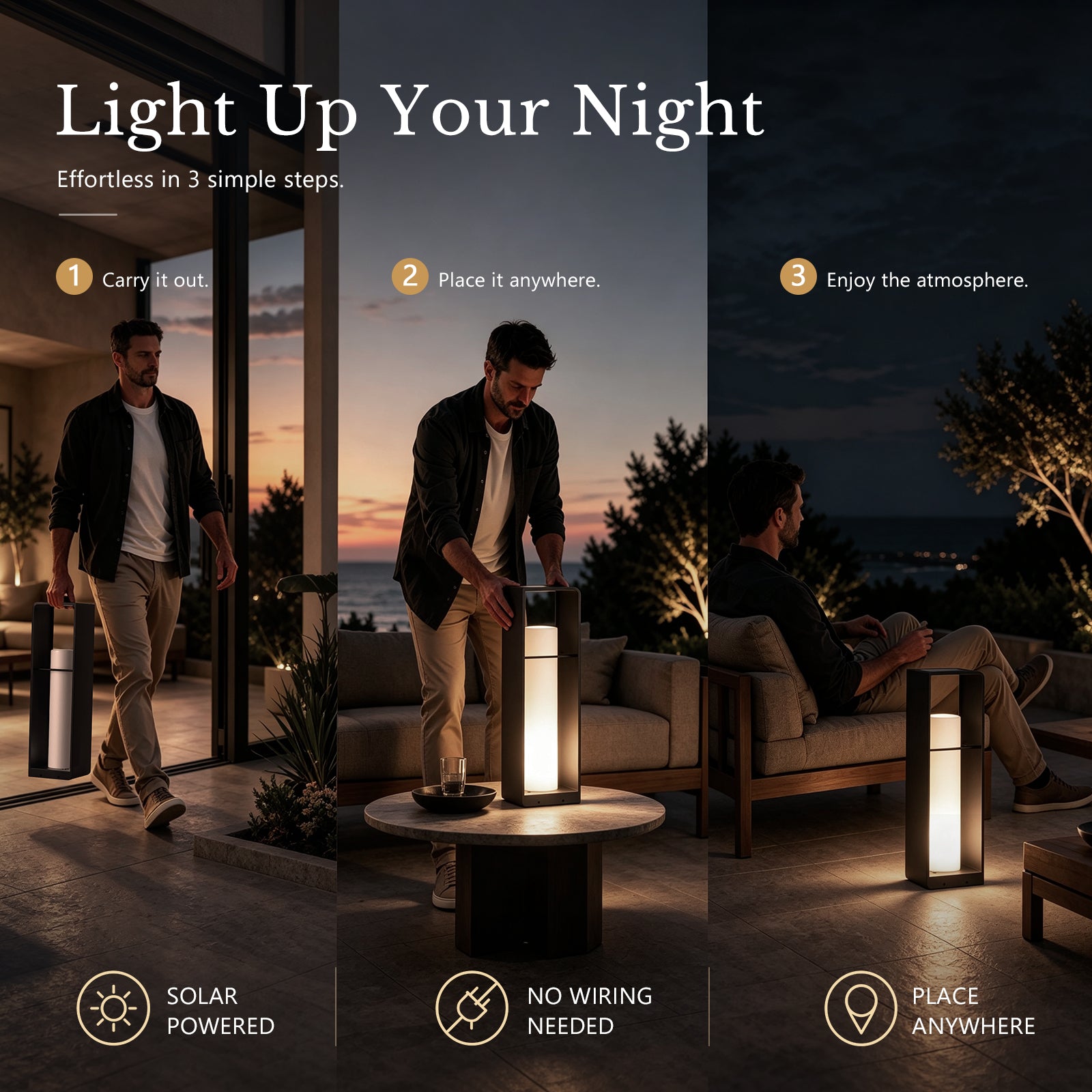 RIRZ AXIS | Modern Solar Outdoor Floor Lamp