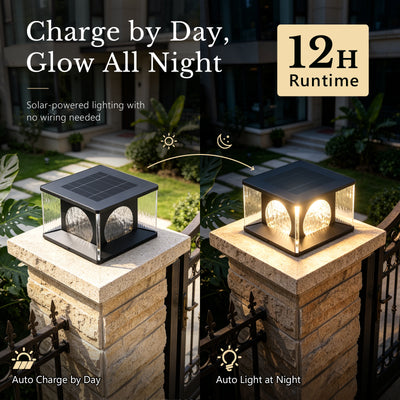 RIRZ LUCENT | Modern Solar Glass Post Light