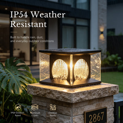 RIRZ LUCENT | Modern Solar Glass Post Light