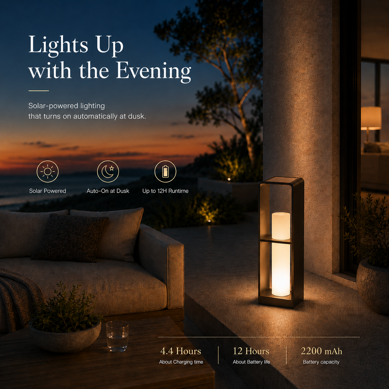 RIRZ AXIS | Modern Solar Outdoor Floor Lamp