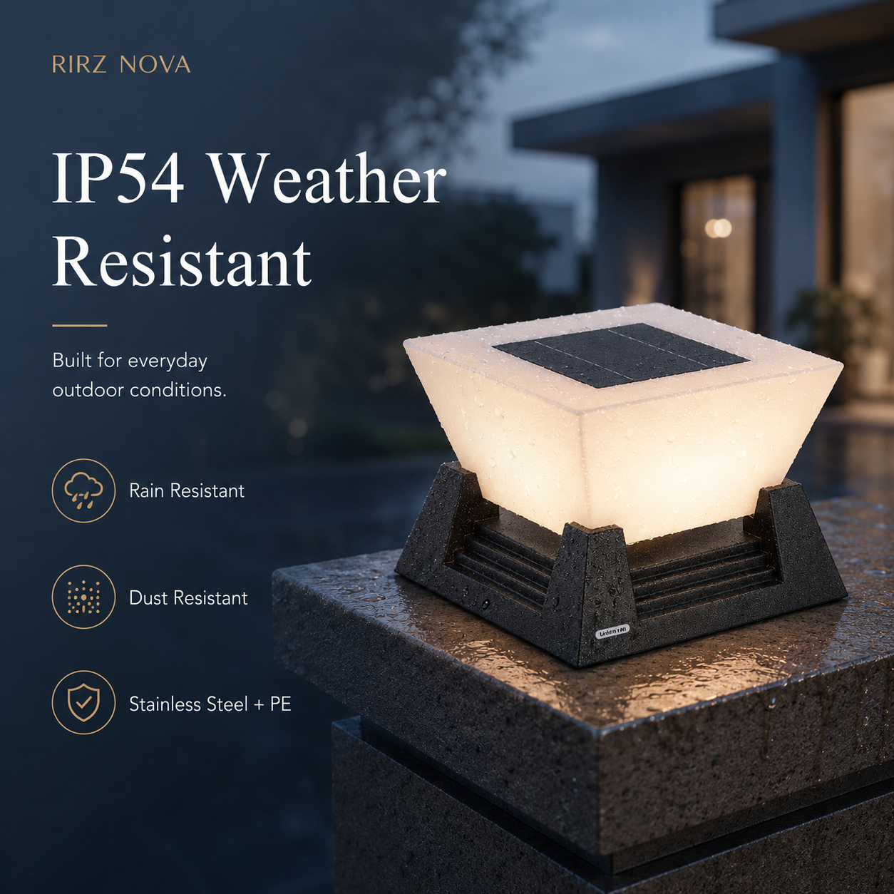 RIRZ NOVA | Modern Solar Post Light