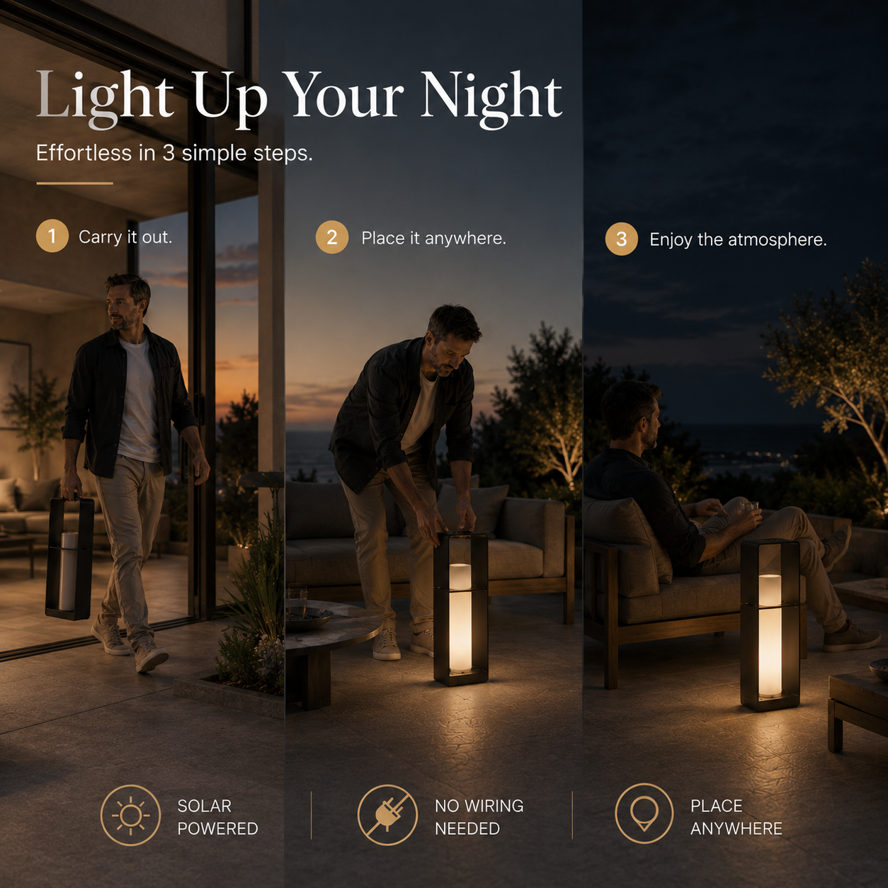RIRZ AXIS | Modern Solar Outdoor Floor Lamp