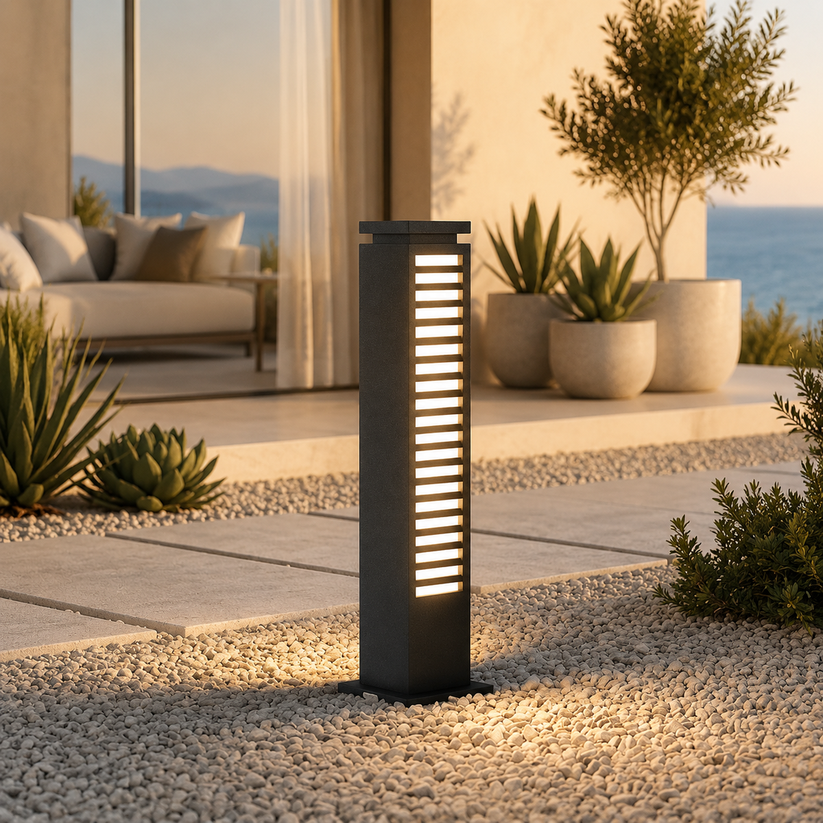 RIRZ BEACON | 27.6" Modern Wired Outdoor Bollard Light